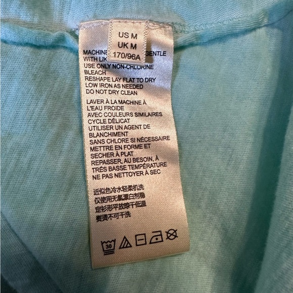 MAEVE* Anthropologie Women's Cotton V-Neck S/S Mint Green T-Shirt Tee M(H) - Picture 5 of 9